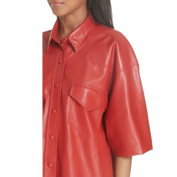 NWT | Nanushka Seymour Faux Leather Shirt - Picture 2 of 12